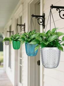 2pcs Indoor Plant Automatic Watering Hanging Planters, Hanging Plant Pots With Drainage Holes And Chains, Hanging Flower Pots, Outdoor Small Hanging Planter Baskets, Home Decor Gardening - Multiple Styles - View 5