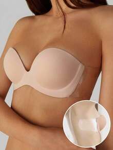 1pc Adhesive Bra With Back Sticker For Daily Wear, Evening Dress, Formal Occasion, Wedding Photography - Multicolor - View 1