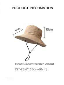 Damen verstellbarer Krempen-Fischerhut, schnelltrocknendes Material, unstrukturierter einfarbiger Sonnenhut, atmungsaktiv, Sonnenschutz für Outdoor-Wandern - A - Übersicht 5