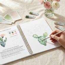 (28 Pages/300g Special Paper/191g/No Brush Included) Beginner Watercolor Painting Book, Plant & Flower Practice Workbook, With Step-By-Step Guide, Simple Guided Art Exercises, Relaxing Creative Hobby, Framable Artworks, Gift For Adult Women - Multicolor - View 9