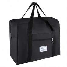 Borsa portaoggetti nera, pieghevole, portatile, leggera, per viaggio, sport, campeggio, escursionismo (lettere casuali sulla borsa) - nero - Visualizzare 2