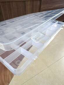 7/42-Grid Transparent Plastic Storage Box, 7/42-Grid Plastic Box Y2K Nail Art Rhinestone Storage Box/Container Tool, Suitable For Nail Art Glitter, Rhinestones, Earrings, Jewelry Beads And Small Accessories (Transparent) - Multicolor - View 6