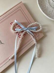 1pc Sweet Cute Bow Pearl Hair Clip, Suitable For Daily Use - Multicolor - View 4