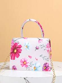 Mirror Glossy Patent Leather Fashion Chain Handle Handbag - Multicolor - View 4
