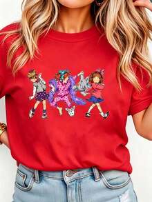 Junie B Teacher Shirt Junie B Jones Kindergarten Teacher T-Shirt Teacher Life T-Shirt Teacher Gift Women Round Neck Printed Camisa Pink - 紅色 - 查看 7