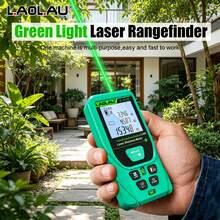 L.A.OL.A.U LAOLAU 雷射測距儀，±1mm 高精度數位測量工具，附背光 LCD 螢幕、氣泡水準儀，可測面積/體積/勾股定理，30 組數據儲存，便攜式測距儀，適用於建築、居家翻修與 DIY - 均碼 - 查看 3