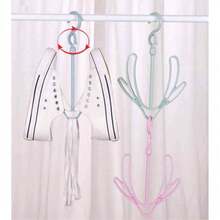 1/3/5PCS PP Material Balcony Shoe Drying Rack, Outdoor Windproof Home Use, Please Use Carefully, Not Suitable For Heavy Shoes Like Sneakers! Multi-Functional Window Shoe Drying Rack With Small Hooks, Can Be Used As Clothes Hanger, Shoe Rack, Suitable For Small Shoes. - Multicolor - View 8