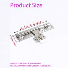 2/6/10pcs Stainless Steel Sliding Bolt Lock, 4/6/8 Inch Flanged Double-Sided Bolt, Padlock Compatible Surface Mount Door And Window Security Latch - Plug - View 18
