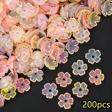 200顆透明花朵巴洛克珠飾搭配復古金邊隔珠，適用珠寶DIY手鍊、手機鍊、手工配件製作 - 金邊小花朵 - 查看 24