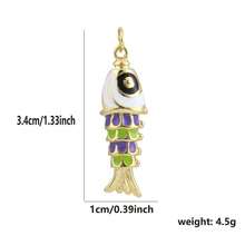 1pc Copper Fish Pendant DIY Bracelet Necklace Ankle Chain Charm, Suitable For Beach Vacation, Gift For Colleagues, Best Friends, Family And Friends - Multicolor - View 3