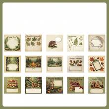 1 Pack 15pcs European Style Small Object Collage Stickers, Vintage Creative Aesthetic Decals, DIY Decorative Collage Craft Materials, Holiday Gift, Personalized Scrapbook School Stationery Supplies - W.P. - View 18