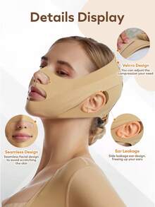 larrycard 1 buah Tali Pembentuk Wajah V-Shaped untuk Wanita - Aprikot - View 2
