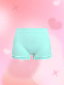 6pcs Random Color Teen Girls Simple Solid Color Sports Shorts, Seamless Soft Skin-Friendly Breathable Basic Four-Corner Underwear, Suitable For All-Season Daily Wear - Multicolor - View 3