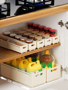 1pc Kitchen/Dining Room Organizer Box With Extendable Drawers, Home Storage Box, Cupboard Storage Box For Food & Miscellaneous Items - Multicolor - View 5