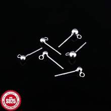 6pcs/Bag S925 Sterling Silver Silver Ball Jump Rings With Open Loop Earring Studs, Jewelry Making Handmade DIY Accessories Material Pack - Silver - View 4