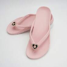Unisex Flip Flops With Arch Support, Solid Color Beach/Home Slippers, Suitable For Spring, Summer, Autumn - Pink - Bow Shoe Flower - View 13