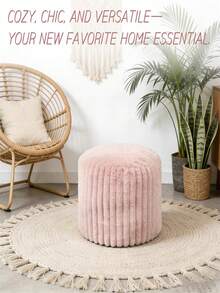 1pc 20*15 Inch Unfilled Pouf Cover, Footstool Cover - No Filling Included, Footstool, Bean Bag Floor Chair Storage Cover, Suitable For Living Room, Bedroom Home Decor - A - View 13