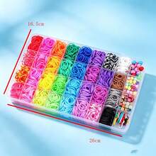 2650pcs Rainbow Silicone Rubber Band Craft Set - DIY Bracelet Making Kit With Cute Animal And Floral Patterns, Letter Charms - Creative Gift Idea, No Power Required - Bead Kit - View 6