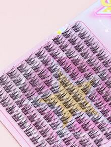 120 racimos de extensiones de pestañas naturales y delgadas, pestañas postizas individuales suaves y esponjosas, pestañas en racimos segmentadas ligeras para DIY, racimos de pestañas reutilizables para maquillaje diario, pestañas cómodas de aspecto natural para principiantes - C - Ver 2