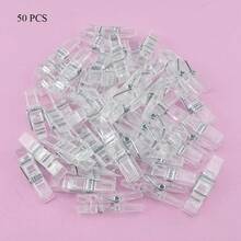 Approx. 50pcs Mini Transparent Plastic Photo Clips - Multi-Functional Clothespins, Suitable For Clipping Photos, Cards, Towels And Socks - Ideal For Clothesline Accessories And Home Decor - Clear - View 9