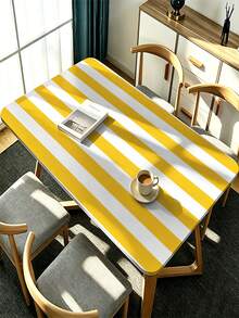 1pc Green Striped Tablecloth, Fresh American Country Style, Suitable For Kitchen, Dining Table, Coffee Table, Entryway, Party, Wedding, Birthday, Picnic, Home Decor, All Seasons - B - View 5