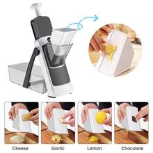 FollowBreak Vertical Multi-Function Vegetable Cutter With Replaceable Blades, Suitable For Slicing, Shredding, Dicing And Pureeing, Ideal For Home Use - Multicolor - View 6