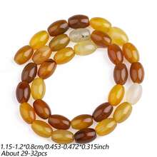 8x12mm AA Natural Stone Rice Shape Brown Yellow Agate Loose Spacer Beads For Jewelry Making DIY Gorgeous Bracelets Necklace Accessories For Gifts - Beads - View 8