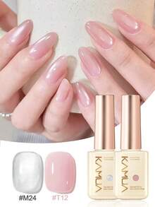 KAMUA 2pcs Spring Gel Nail Polish Set - 12ml Pink Gel And Bright Cat Eye Gel Nail Polish, Soak-Off UV/LED, Minimalist Elegant Style, Suitable For Nail Salon DIY Home Manicure, Women's Gift - 彩色 - 查看 6
