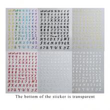 Pegatinas de uñas autoadhesivas multicolor estilo gótico con letras cursivas, calcomanías de alfabeto de caligrafía fina, perfectas para arte de uñas grunge, punk, Y2K y vanguardista, fáciles de aplicar para manicura DIY en casa y salón profesional - Multicolor - Ver 11