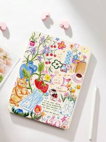 1pc Minimalist Ins Style, Cat, Fresh Collage Pattern Tablet Protective Case, Compatible With IPad 10.2 Inch Pro 11 2021/2020/10th Gen/Mini 4/5/6, (A16) 11 Inch 11th Gen 2025, Compatible With Samsung Galaxy Tab A8 10.5 Inch 2022, Matepad 10.4/Tab/, With Pen Slot, Shockproof, Tablet Stand Protective Shell, Supports Auto Sleep/Wake, Gift For Kids / Gift For Family / Valentine Gift For 2026 - Multicolor - View 3