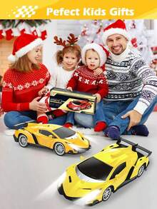 1pc 1:16 Scale Remote Control Car, Yellow RC Car With Lights And Controller, 360° Flexible Turning, 2.4GHz, Supports Multiple Cars Running Simultaneously Without Interference, Can Control Car Forward, Backward, Left, Right Movement, Cool LED Lights, Durable ABS Plastic Material - Multicolor - View 9