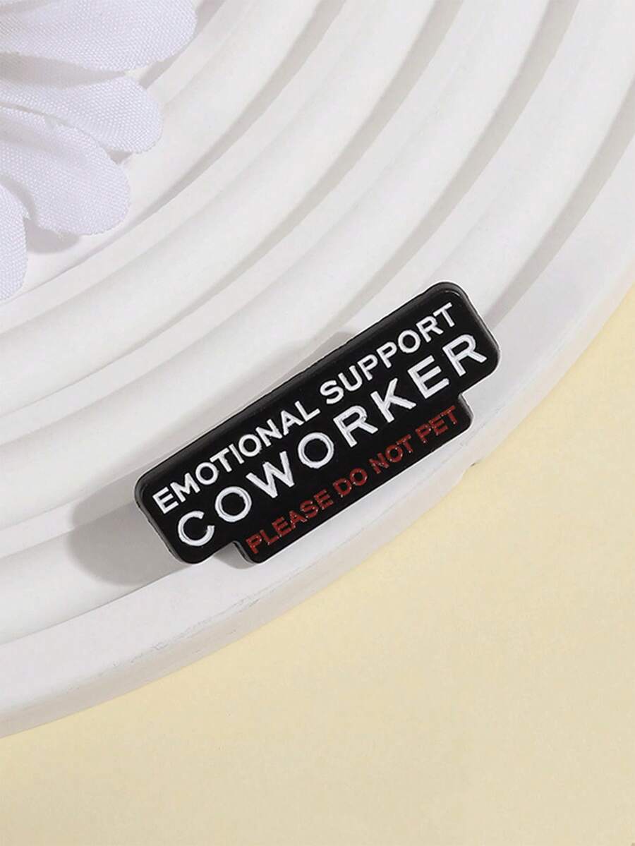 Funny Office Meme Enamel Pin - Coworker Humor Badge "Do Not Talk To Me" Style Brooch - Black - View 1