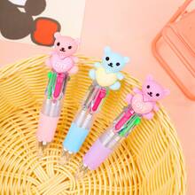 6pcs Cute Cartoon 4 Color Retractable Ballpoint Pen Mini Kawaii Design 4 In 1 Multicolor Smooth Writing Oil Pen For Teens Gift Reward Back To School Supplies School Prize Student Learning Stationery - Spherical Four-color Pen - View 9