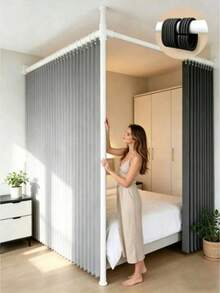 Foldable Partition Curtains And Shower Curtains, Easy To Install, With A Bohemian Style, No Need For Rods, Fashionable Light-Blocking Curtains, Space-Saving Home And Commercial Partitions, Vivid Artistic Design, Washable Polyester Fabric - 240 Partition Curtain - View 2