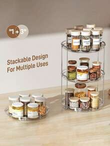 1 pezzo Scatola organizer da tavolo trasparente rotante multistrato per cosmetici, adatta per skincare, profumi, trucco, regalo di San Valentino, ideale per vacanze al mare, bagno, camera da letto e altre occasioni, grande capacità, essenziale per la casa, accessorio da cucina, accessorio da giardino - Multicolore - Visualizzare 9