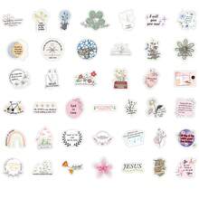 60PCS Bible Stickers, Inspirational Christian Stickers, Aesthetic Stickers, High Quality Stickers Scrapbook, Decorative Paper, Journaling, Laptop, Bumper, Skateboard, Water Bottles, Computer, For Gift Bags, Envelope Seals, Party Decoration - Bible-themed Minimalist Style - View 3