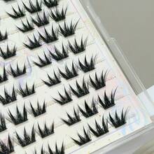 MIXIAOHE 60 Clusters 8-15mm Doll Cat Lash Clusters, Slanted Manga Style With Dense Natural Strands, Delicate Girl Group Aesthetic, Photogenic Segmented Lashes For Daily And Party Eye Makeup - View 8