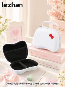 1pc Pink Bow Print Pattern, Pure Black And White Design Game Console Controller Storage Bag, Compatible With PS5 Game Console Controller Storage Bag, Dustproof And Scratch-Resistant, Portable Storage To Protect Your Favorite Console, The Best Gift For Switch Players - View 10