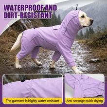 Dog Raincoat, Waterproof Dog Rain Jacket With Removable Hood,Adjustable 4 Legs Pet Poncho With Leash Hole,Reflective Stripe Hooded Windproof Clothes For Small To 3X-Large Dogs,S - Multicolor - View 11