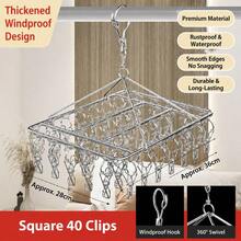 Tendedero multifuncional con múltiples pinzas para calcetines, ropa interior y ropa, para balcón y baño, organizador de almacenamiento, percha de lavandería portátil para interior y exterior, plegable, extensible y diseño ahorrador de espacio, accesorio esencial para el hogar - Ver 10