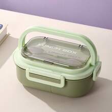 1pc Compartment Sealed Bento Box With Utensils, Multipurpose Food Container Suitable For Pastries, Snacks, Breakfast, Lunch. Portable Insulated Lunch Box, 4 Colors Available. Suitable For Office, Students And Travel - Multicolor - View 13