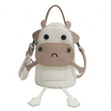 Sac bandoulière imprimé vache mignon, sac de téléphone multifonction pour femmes, sangle d'épaule à la mode, fermeture éclair, sac à main nouveau style - Blanc - Voir 12