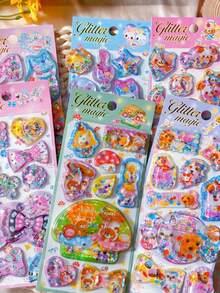 Cute Cartoon Colorful Dynamic Water-Filled 3D Stickers, DIY Phone Graffiti Decoration Stickers, Holiday Gift - Multicolor - View 2