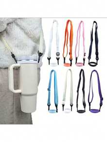 1pc Water Bottle Handle Strap, Suitable For IceFlow Cup, Insulated Cup, Shoulder Carry Strap, Insulated Cup Sleeve And Other Cup Accessories - Multicolor - View 3