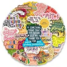 50/100pcs Inspirational Quote Stickers, Positive Affirmation Stickers, Aesthetic Text Stickers, Suitable For Journal, Scrapbook, Planner, Notebook Decoration, DIY Crafts And Vision Board - Multicolor - View 3