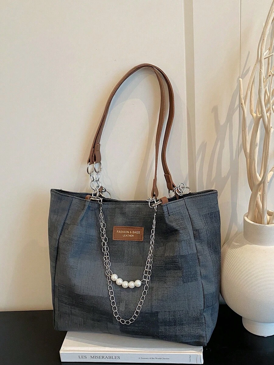 New Solid Color Luxury High-End Versatile Women's Shoulder Tote Bag