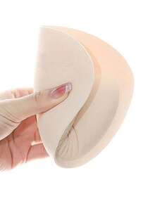 1 Pair Triangle Thickened Sponge Bra Pads, Women's Solid Color Underwear Accessories, Invisible Anti-Protrusion Soft Sweat-Absorbing Reusable Breast Pads Suitable For Daily Use - Apricot - View 5