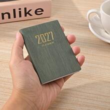 1 Stück A7 tragbarer 2027 englischer Planer, 64 Blatt 128 Seiten dünner Wochenkalender Notizbuch, 365 Tage täglicher Planer, A7 Mini tragbares Taschenbuch, PU-Leder Einband kleines Notizbuch, Schulanfang, Schulzeit, Halloween Schulbedarf - A - Übersicht 7