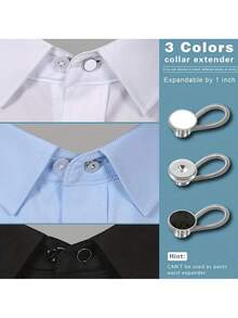 2/5/10pcs Men's Dress Shirt Collar Extenders | Comfortable Tie Extenders, Suitable As A Gift, Non-Textile Material - Mixed Colors - View 5