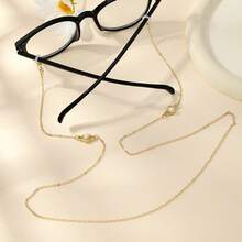 1pc Bohemian Black Crystal Metal Eyeglasses Chain - Black and White - View 11